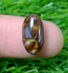 عقيق ناري مكسيكي ذو مظهر فريد 6.45 قيراط، عقيق ناري نادر للخاتم - هدية مثالية من الأحجار الكريمة، حجر كريم نادر من الماس، الأبعاد - 16 × 9 مم