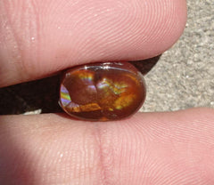 7.25ct Mexican Fire Agate,  Rare Fire Agate, Oval Fire Agate - Perfect gemstone Gift, Yellow-Purple Fire Agate, Dimensions - 13x9x5mm