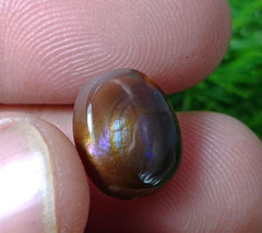6.7ct Natural Fire Agate, Mexican Fire Agate, Polished Fire Agate Rare Fire Agate - Perfect gemstone Gift, Brown Oval Cabochon Fire Agate, Dimensions -  14x11 mm
