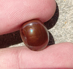 6.7ct Natural Fire Agate, Mexican Fire Agate, Polished Fire Agate Rare Fire Agate - Perfect gemstone Gift, Brown Oval Cabochon Fire Agate, Dimensions -  14x11 mm