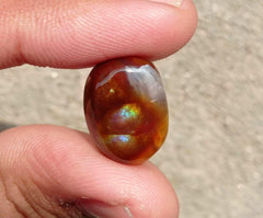 17.9ct Polished Fire Agate, Fire Agate Oval cabochon - Perfect gemstone Gift, Rare Gemstone , Dimensions - 18x13mm