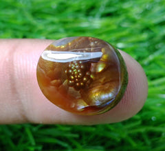 16.8ct Mexican Fire Agate, Fire Agate cabochon - Perfect gemstone Gift, Bubbly Blue Fire Agate, Rare Gemstone than Diamonds, Dimensions - 16.8ct 17x15x7mm