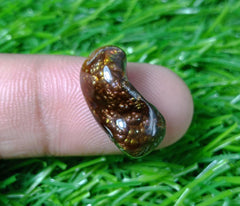 عقيق ناري مكسيكي منحني طبيعي 10.7 قيراط، حجر كريم نادر من الماس، عقيق ناري فقاعي، الأبعاد-19x11 ملم