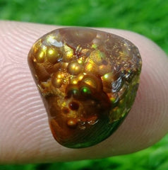 8.5ct Rare Fire Agate, Yellow Bubbly Fire Agate - Fire Agate AZ, Perfect gemstone Gift, Dimensions - 14x13 mm