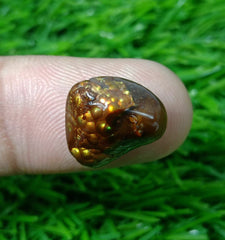 8.5ct Rare Fire Agate, Yellow Bubbly Fire Agate - Fire Agate AZ, Perfect gemstone Gift, Dimensions - 14x13 mm