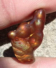 عقيق ناري مكسيكي 12 قيراط، عقيق ناري نادر، عقيق ناري ذو شكل فريد مناسب للقلادة - هدية مثالية من الأحجار الكريمة، حجر كريم نادر من الماس، الأبعاد - 23 × 14 مم