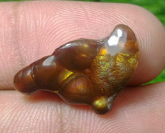 عقيق ناري مكسيكي 12 قيراط، عقيق ناري نادر، عقيق ناري ذو شكل فريد مناسب للقلادة - هدية مثالية من الأحجار الكريمة، حجر كريم نادر من الماس، الأبعاد - 23 × 14 مم