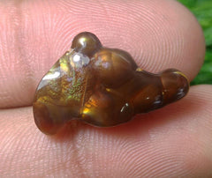 عقيق ناري مكسيكي 12 قيراط، عقيق ناري نادر، عقيق ناري ذو شكل فريد مناسب للقلادة - هدية مثالية من الأحجار الكريمة، حجر كريم نادر من الماس، الأبعاد - 23 × 14 مم