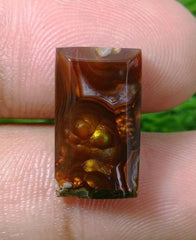 12ct Faceted Mexican Fire Agate, Rare Fire Agate - Perfect gemstone Gift, Rare Gemstone than Diamonds, Dimensions - 19x10 mm
