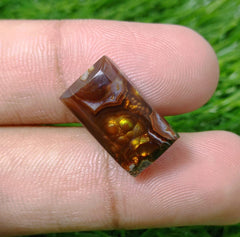 12ct Faceted Mexican Fire Agate, Rare Fire Agate - Perfect gemstone Gift, Rare Gemstone than Diamonds, Dimensions - 19x10 mm