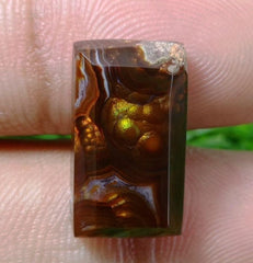 12ct Faceted Mexican Fire Agate, Rare Fire Agate - Perfect gemstone Gift, Rare Gemstone than Diamonds, Dimensions - 19x10 mm
