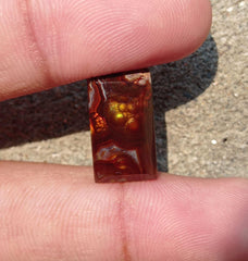 12ct Faceted Mexican Fire Agate, Rare Fire Agate - Perfect gemstone Gift, Rare Gemstone than Diamonds, Dimensions - 19x10 mm