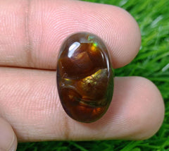 17.5ct Mexican Fire Agate, Rare Fire Agate, Curved Oval Cabochon Fire Agate - Perfect gemstone Gift ,Dimensions - 22x14 mm