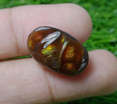 17.5ct Mexican Fire Agate, Rare Fire Agate, Curved Oval Cabochon Fire Agate - Perfect gemstone Gift ,Dimensions - 22x14 mm