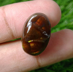 17.5ct Mexican Fire Agate, Rare Fire Agate, Curved Oval Cabochon Fire Agate - Perfect gemstone Gift ,Dimensions - 22x14 mm