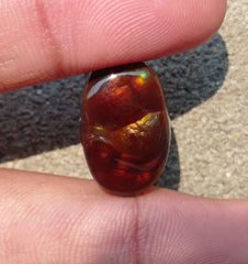 17.5ct Mexican Fire Agate, Rare Fire Agate, Curved Oval Cabochon Fire Agate - Perfect gemstone Gift ,Dimensions - 22x14 mm
