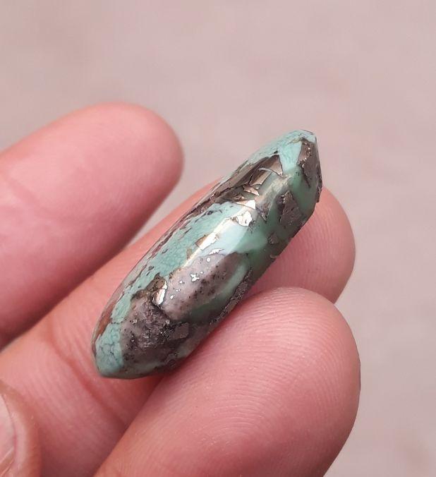 Natural Turquoise with Pyrite - Green Matrix Turquoise - 25.65ct 27x14x8mm Natural Turquoise with Pyrite - Green Matrix Turquoise - 25.65ct 27x14x8mm