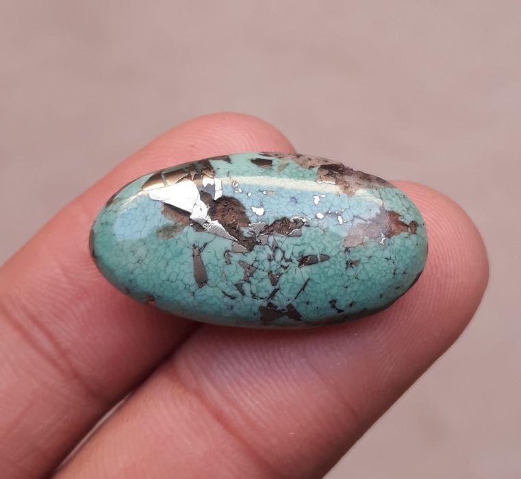 Natural Turquoise with Pyrite - Green Matrix Turquoise - 25.65ct 27x14x8mm Natural Turquoise with Pyrite - Green Matrix Turquoise - 25.65ct 27x14x8mm