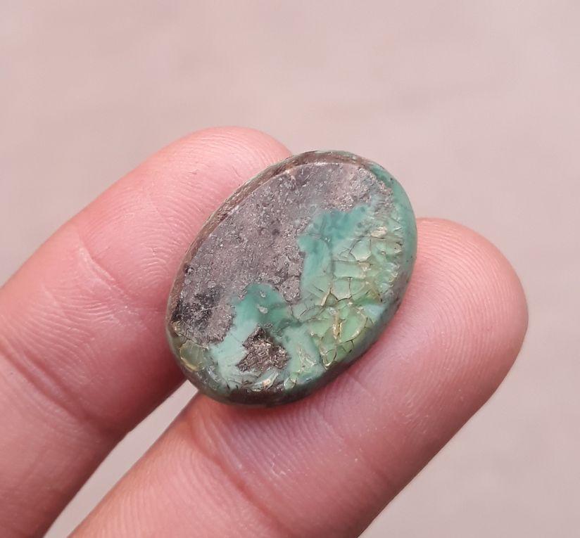 19.4ct Morenci Turquoise - Natural Turquoise - Green Matrix Turquoise - 22x16 mm 19.4ct Morenci Turquoise - Natural Turquoise - Green Matrix Turquoise - 22x16 mm