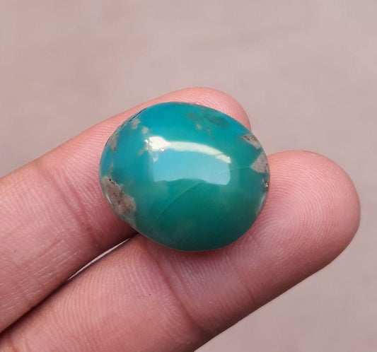 32ct Morenci Turquoise - Natural Turquoise - Blue / Green Turquoise - 22x19 mm