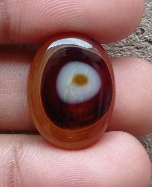 22ct Orbicular Agate - Unique Eye Agate - Sulaimani Aqeeq - 24x18x6mm