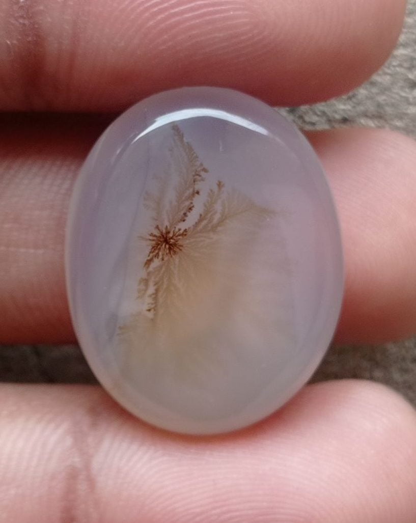 29ct Natural Dendritic Agate - Shajri Aqeeq - Dimension-26x21mm