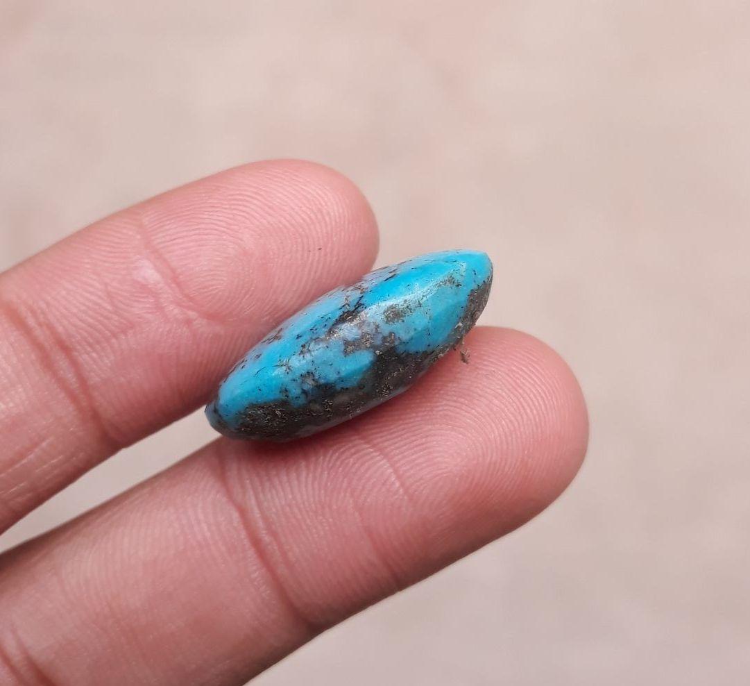 Natural Turquoise with Pyrite - Blue Matrix Turquoise - Shajri Feroza- 29ct-24x16mm Natural Turquoise with Pyrite - Blue Matrix Turquoise - Shajri Feroza- 29ct-24x16mm