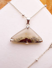 Indonesian Moss Agate pendant with Italian Silver Chain
