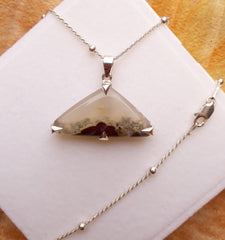 Indonesian Moss Agate pendant with Italian Silver Chain
