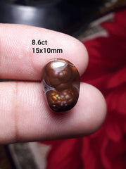 8.6ct Bubbly Fire Agate, Natural fire agate, Rare Fire Agate, Fire Agate cabochon - Dimensions 15x10mm