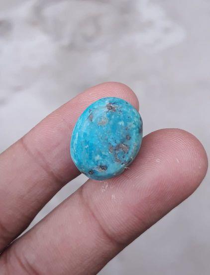 Natural Certified Turquoise - Blue Matrix Turquoise - Shajri Feroza-26ct-19x15mm Natural Certified Turquoise - Blue Matrix Turquoise - Shajri Feroza-26ct-19x15mm