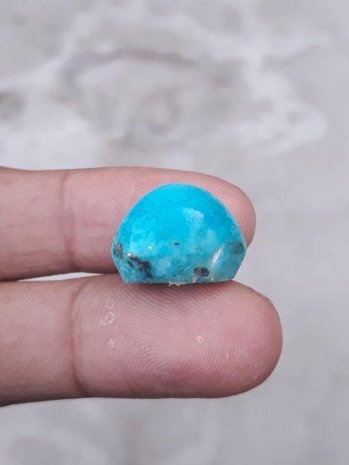 Natural Certified Turquoise - Blue Matrix Turquoise - Shajri Feroza-26ct-19x15mm Natural Certified Turquoise - Blue Matrix Turquoise - Shajri Feroza-26ct-19x15mm