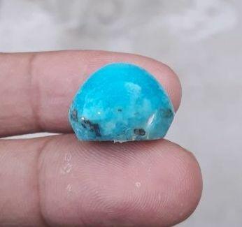 Natural Certified Turquoise - Blue Matrix Turquoise - Shajri Feroza-26ct-19x15mm Natural Certified Turquoise - Blue Matrix Turquoise - Shajri Feroza-26ct-19x15mm