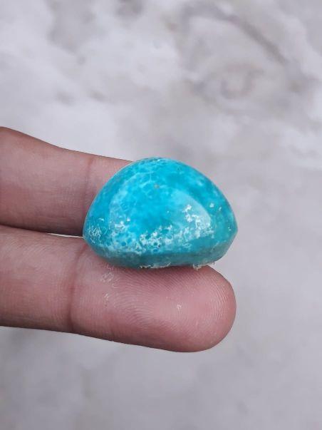 Natural Certified Turquoise - Blue Matrix Turquoise - Shajri Feroza-57ct-27x20mm Natural Certified Turquoise - Blue Matrix Turquoise - Shajri Feroza-57ct-27x20mm