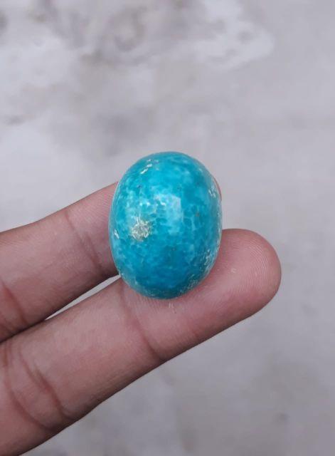 Natural Certified Turquoise - Blue Matrix Turquoise - Shajri Feroza-57ct-27x20mm Natural Certified Turquoise - Blue Matrix Turquoise - Shajri Feroza-57ct-27x20mm