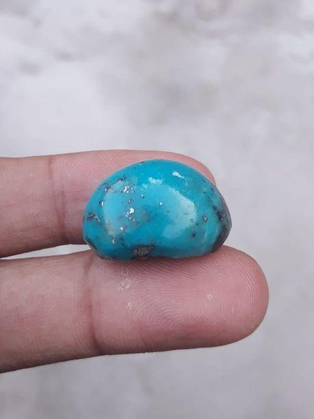 Natural certified turquoise with pyrite blue matrix turquoise shajri feroza 37ct-24x17mm Natural certified turquoise with pyrite blue matrix turquoise shajri feroza 37ct-24x17mm