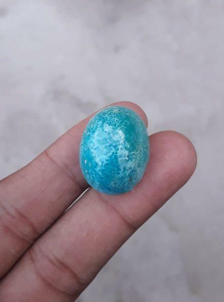 Natural Certified Turquoise- Blue Matrix Turquoise - Shajri Feroza-41ct-24x18mm Natural Certified Turquoise- Blue Matrix Turquoise - Shajri Feroza-41ct-24x18mm