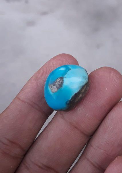 Natural Certified Turquoise - Blue Matrix Turquoise - Shajri Feroza-32ct-20x18mm Natural Certified Turquoise - Blue Matrix Turquoise - Shajri Feroza-32ct-20x18mm