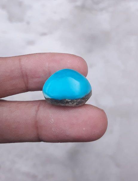 Natural Certified Turquoise - Blue Matrix Turquoise - Shajri Feroza-32ct-20x18mm Natural Certified Turquoise - Blue Matrix Turquoise - Shajri Feroza-32ct-20x18mm