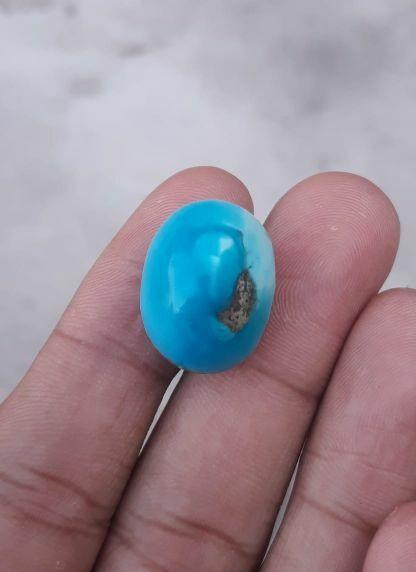 Natural Certified Turquoise - Blue Matrix Turquoise - Shajri Feroza-32ct-20x18mm Natural Certified Turquoise - Blue Matrix Turquoise - Shajri Feroza-32ct-20x18mm