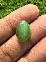 9.1ct - Green Cat’s Eye Nephrite Jade