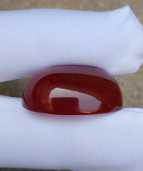 Natural Red Aqeeq from Yaman - Red Carnelian Cabochon Yamani - 35ct