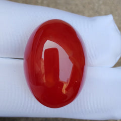 Natural Red Aqeeq from Yaman - Red Carnelian Cabochon Yamani - 44ct