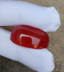 Natural Red Aqeeq from Yaman - Red Carnelian Cabochon Yamani - 44ct