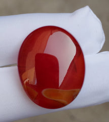 Natural Red Aqeeq from Yaman - Red Carnelian Cabochon Yamani - 42 ct