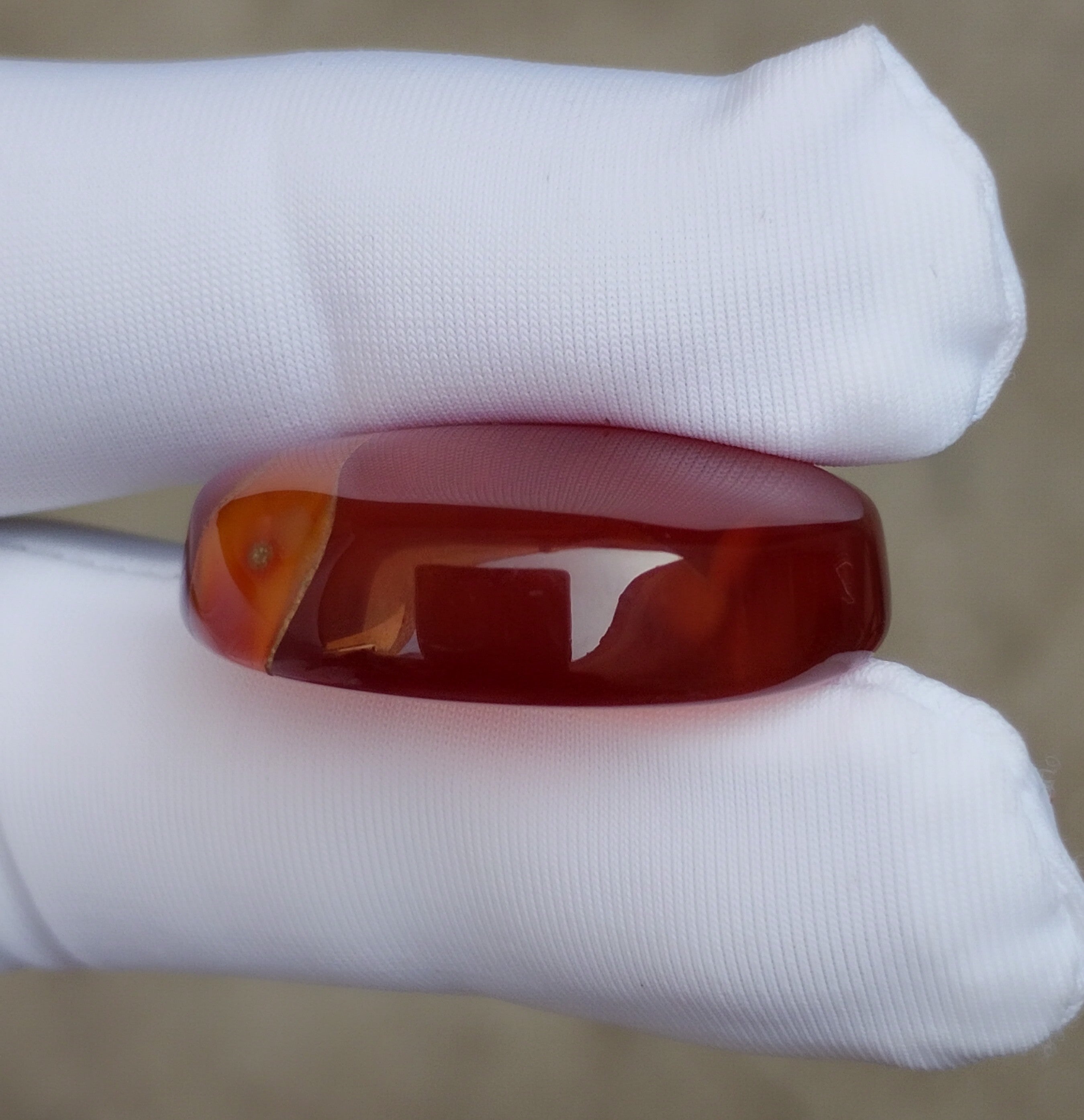 Natural Red Aqeeq from Yaman - Red Carnelian Cabochon Yamani - 42 ct