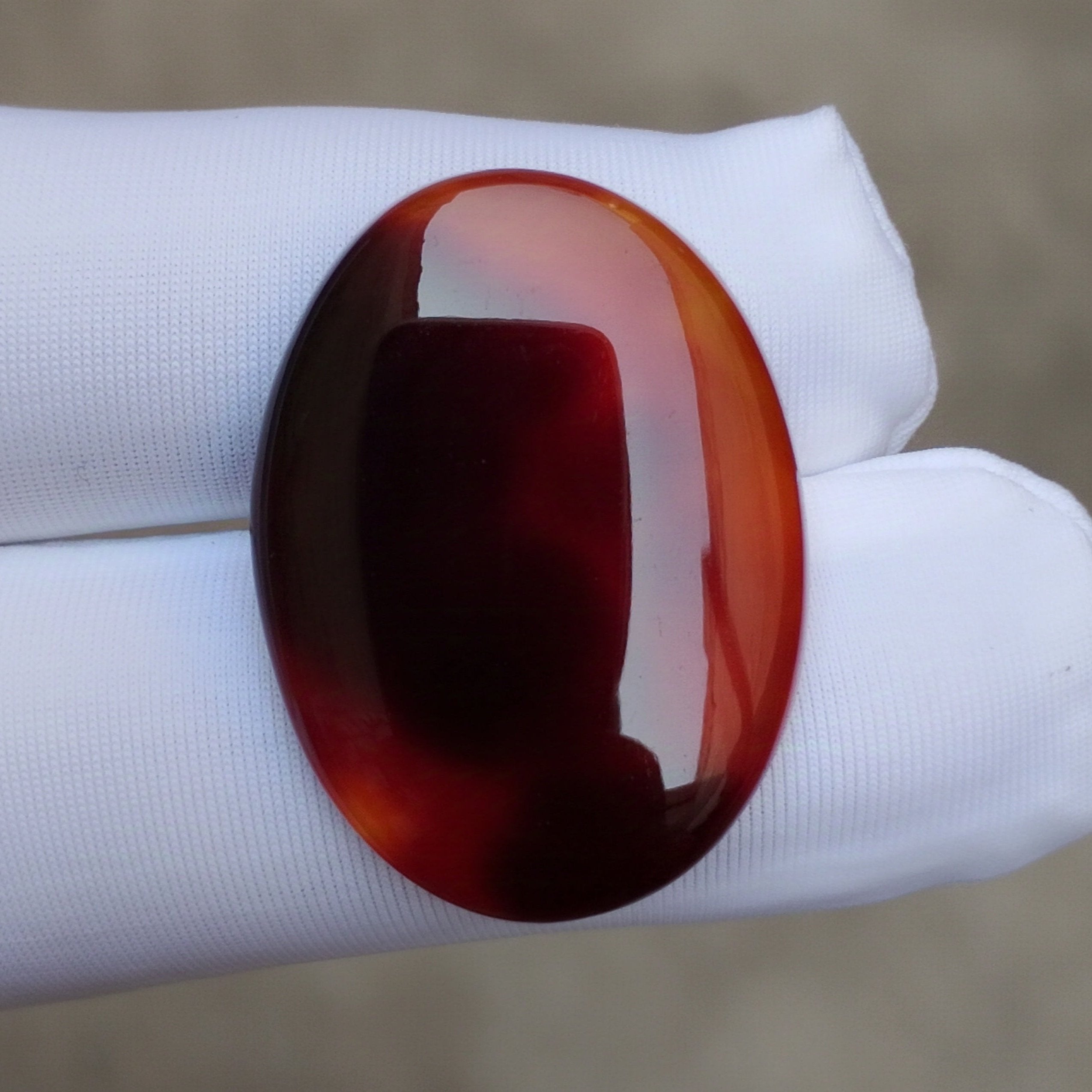 Natural kabdi Aqeeq from Yaman - Dark brown Carnelian Cabochon Yamani - 28 ct