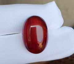 Natural kabdi Aqeeq from Yaman - Dark brown Carnelian Cabochon Yamani - 18 ct