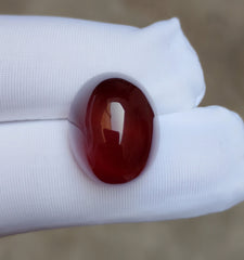 Natural kabdi Aqeeq from Yaman - Dark brown Carnelian Cabochon Yamani - 22 ct