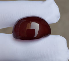 Natural kabdi Aqeeq from Yaman - Dark brown Carnelian Cabochon Yamani - 39 ct